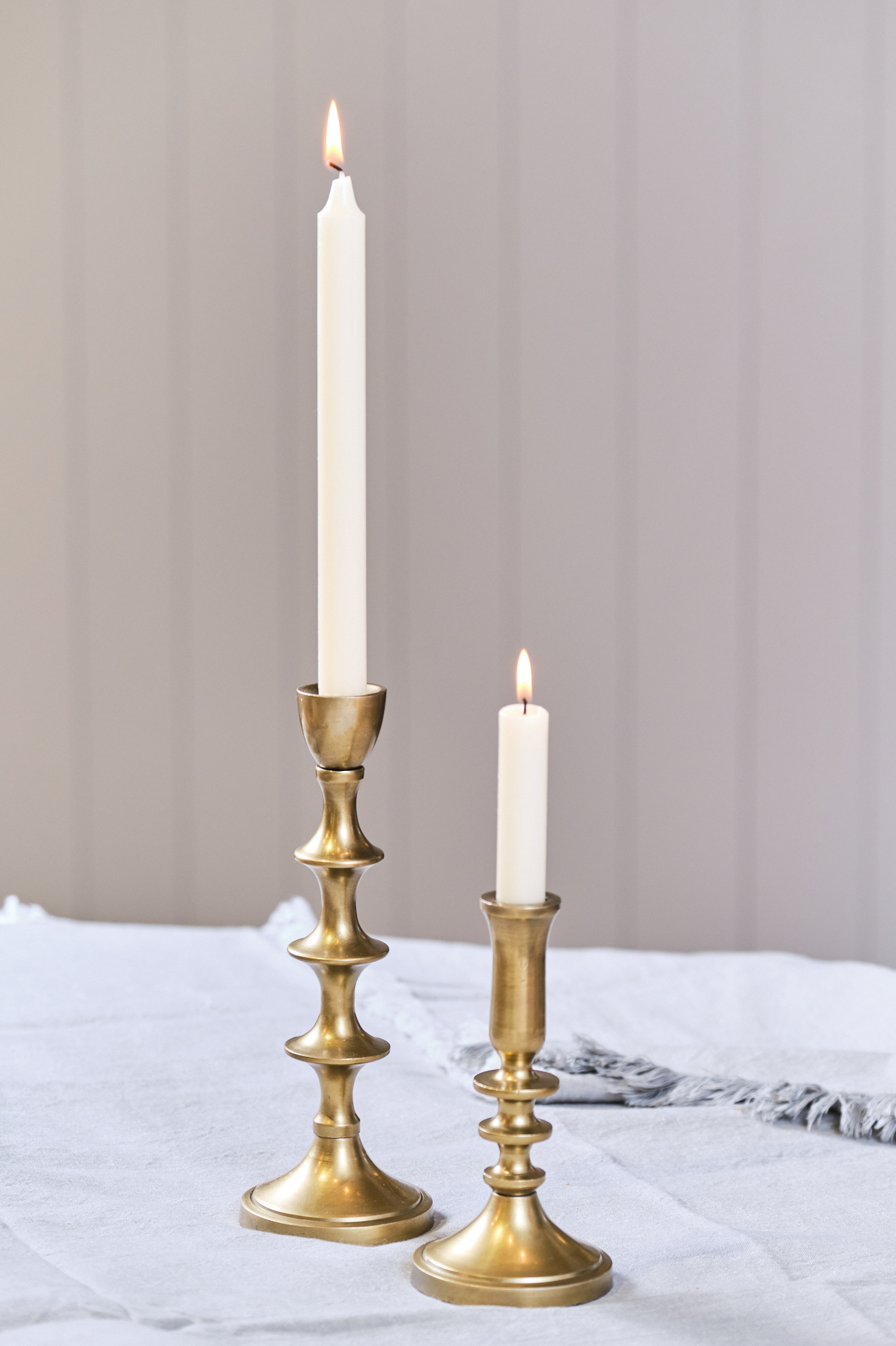 Antique Gold Finish Taper Candle Holder- Large - Shoppe Jessica Velikovsky  Interiors