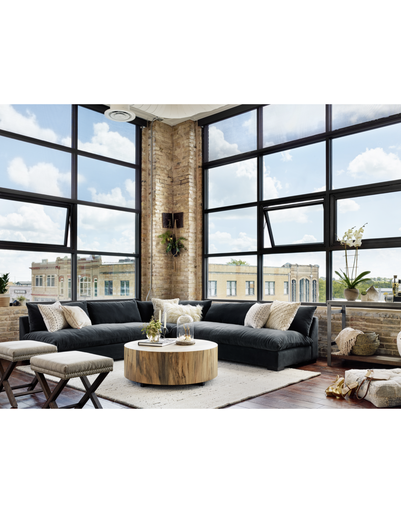 Grant Sectional in Henry Charcoal