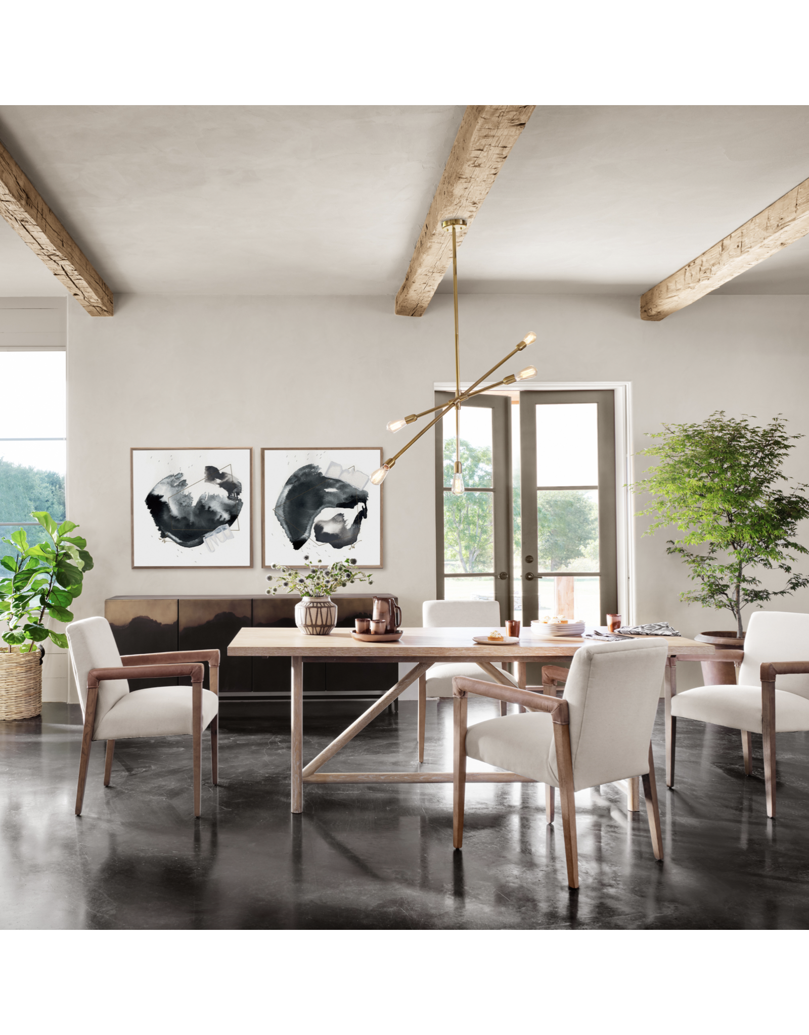 Mika Dining Table in Whitewashed Oak Veneer