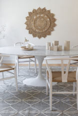 Flute Oval Dining Table Marble