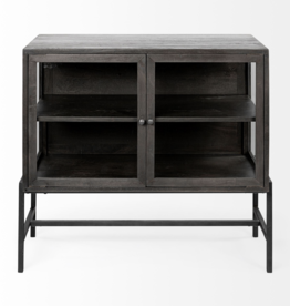 Arelius 2 Door Cabinet in Dark Brown