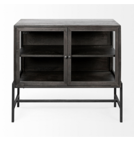 Arelius 2 Door Cabinet in Dark Brown