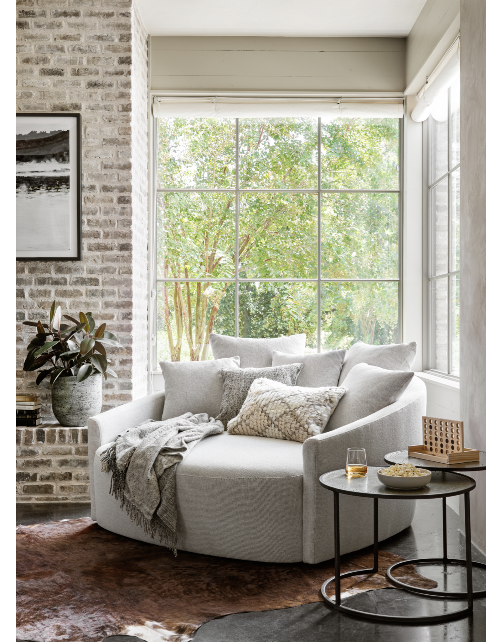 Chloe Media Lounger in Delta Bisque