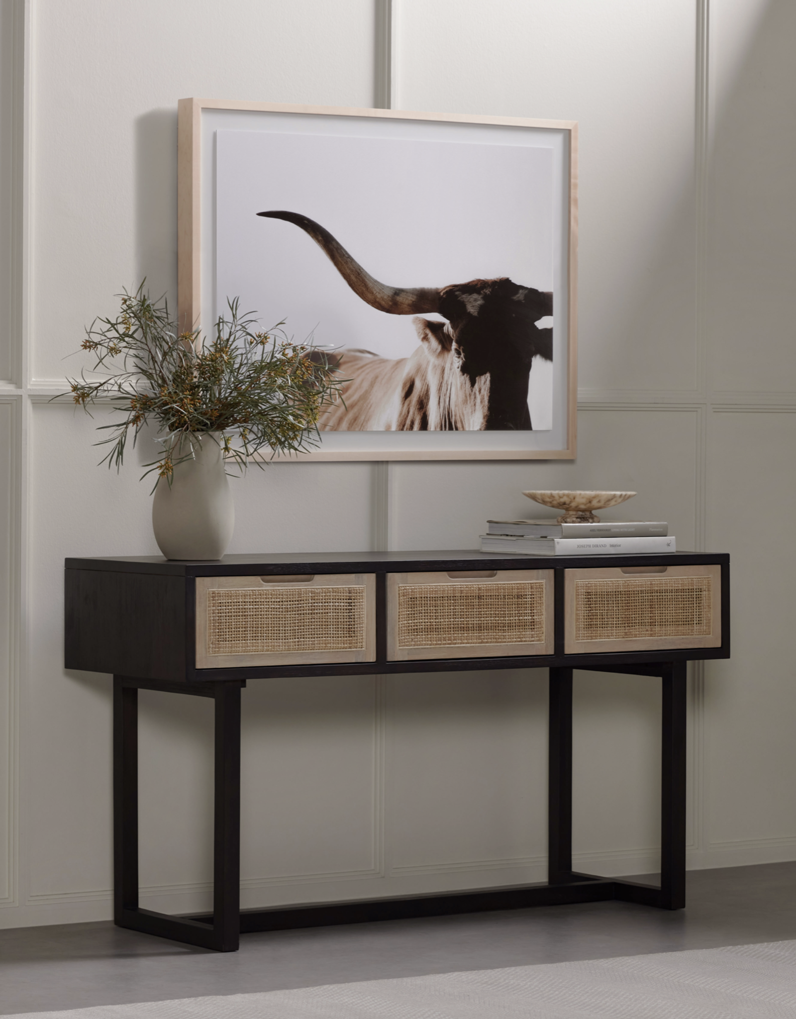 Clarita Console Table in Black Mango