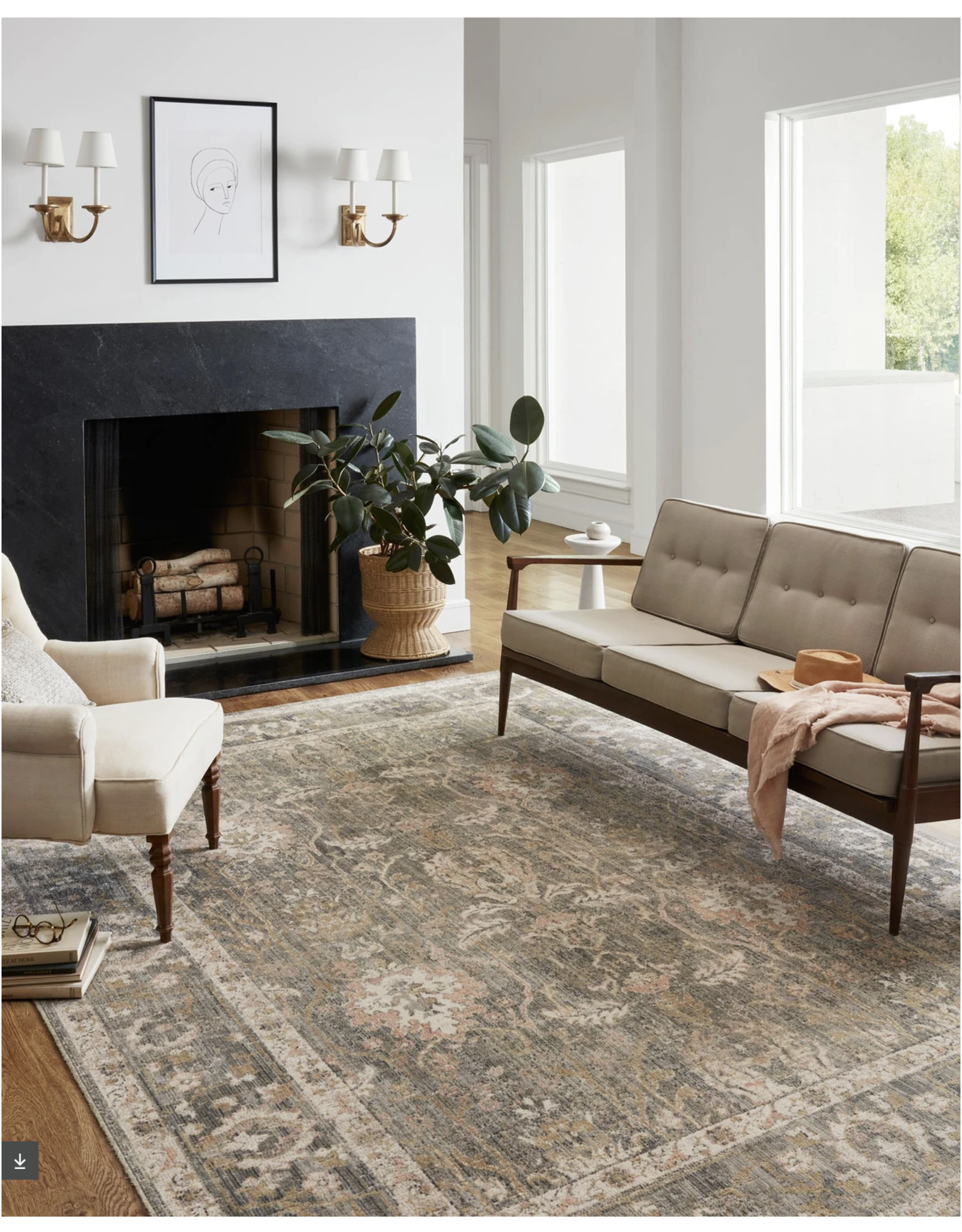 Chris Loves Julia x Loloi Rosemarie Rug  ROE-01- Sage /Blush