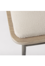Camille Cream Fabric Seat W/ Metal Frame Bench