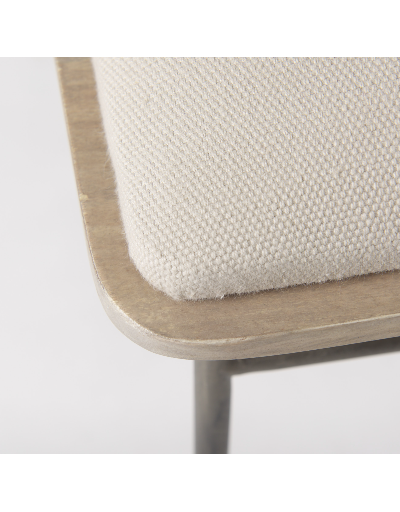 Camille Cream Fabric Seat W/ Metal Frame Bench