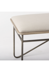 Camille Cream Fabric Seat W/ Metal Frame Bench