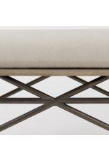 Camille Cream Fabric Seat W/ Metal Frame Bench