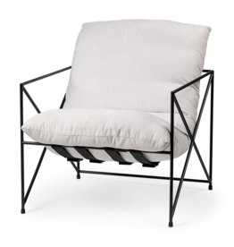 Leonidas Accent Chair, Cream