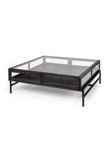 Arelius Square Display Coffee Table in Dark Brown