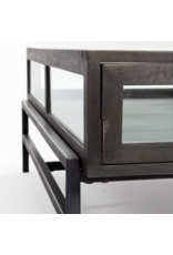 Arelius Square Display Coffee Table in Dark Brown