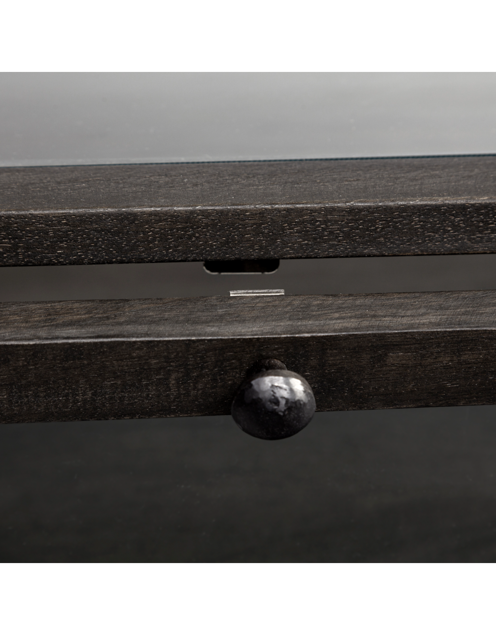 Arelius Square Display Coffee Table in Dark Brown