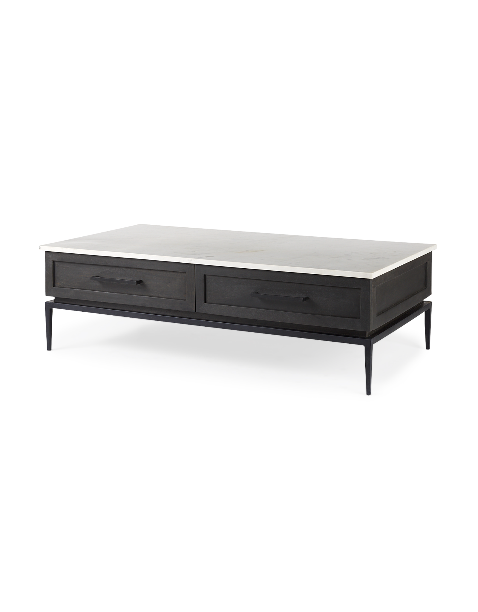 Divina Marble Top and Black Metal Base Coffee Table