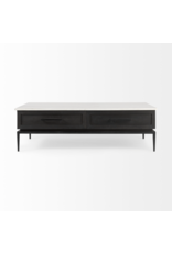 Divina Marble Top and Black Metal Base Coffee Table