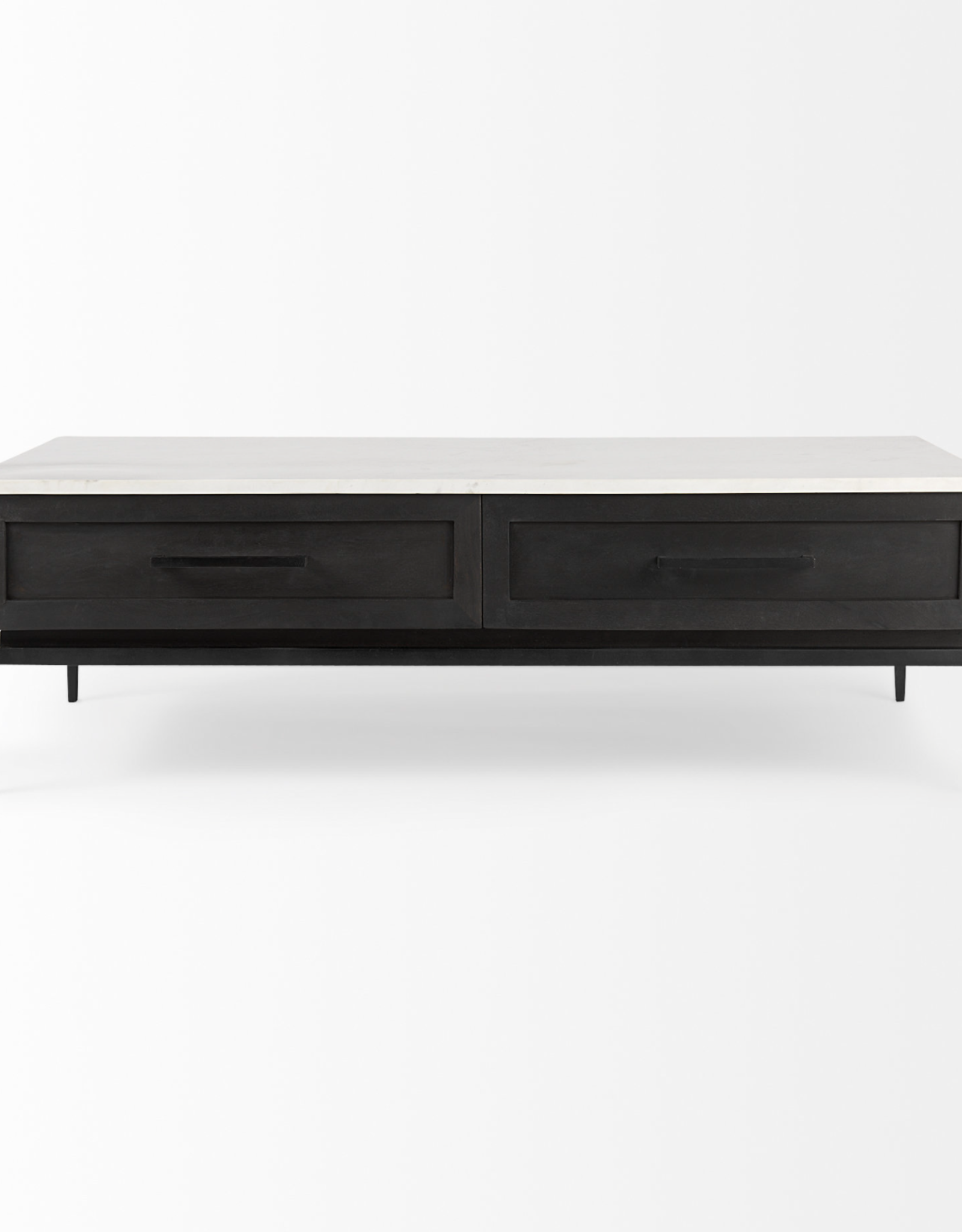 Divina Marble Top and Black Metal Base Coffee Table