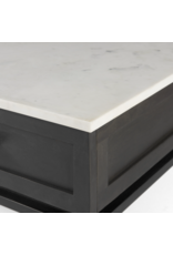 Divina Marble Top and Black Metal Base Coffee Table
