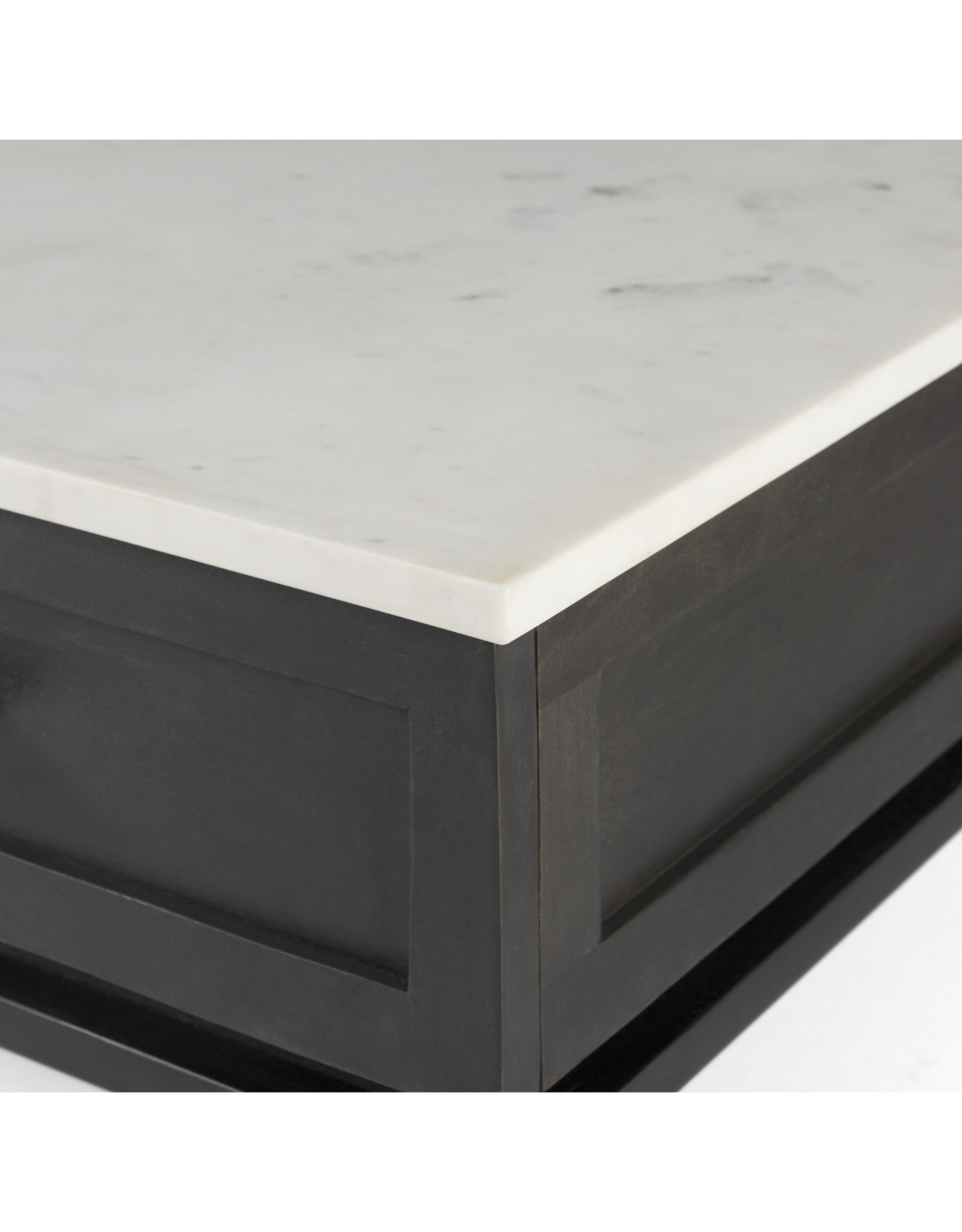 Divina Marble Top and Black Metal Base Coffee Table