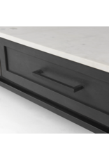 Divina Marble Top and Black Metal Base Coffee Table