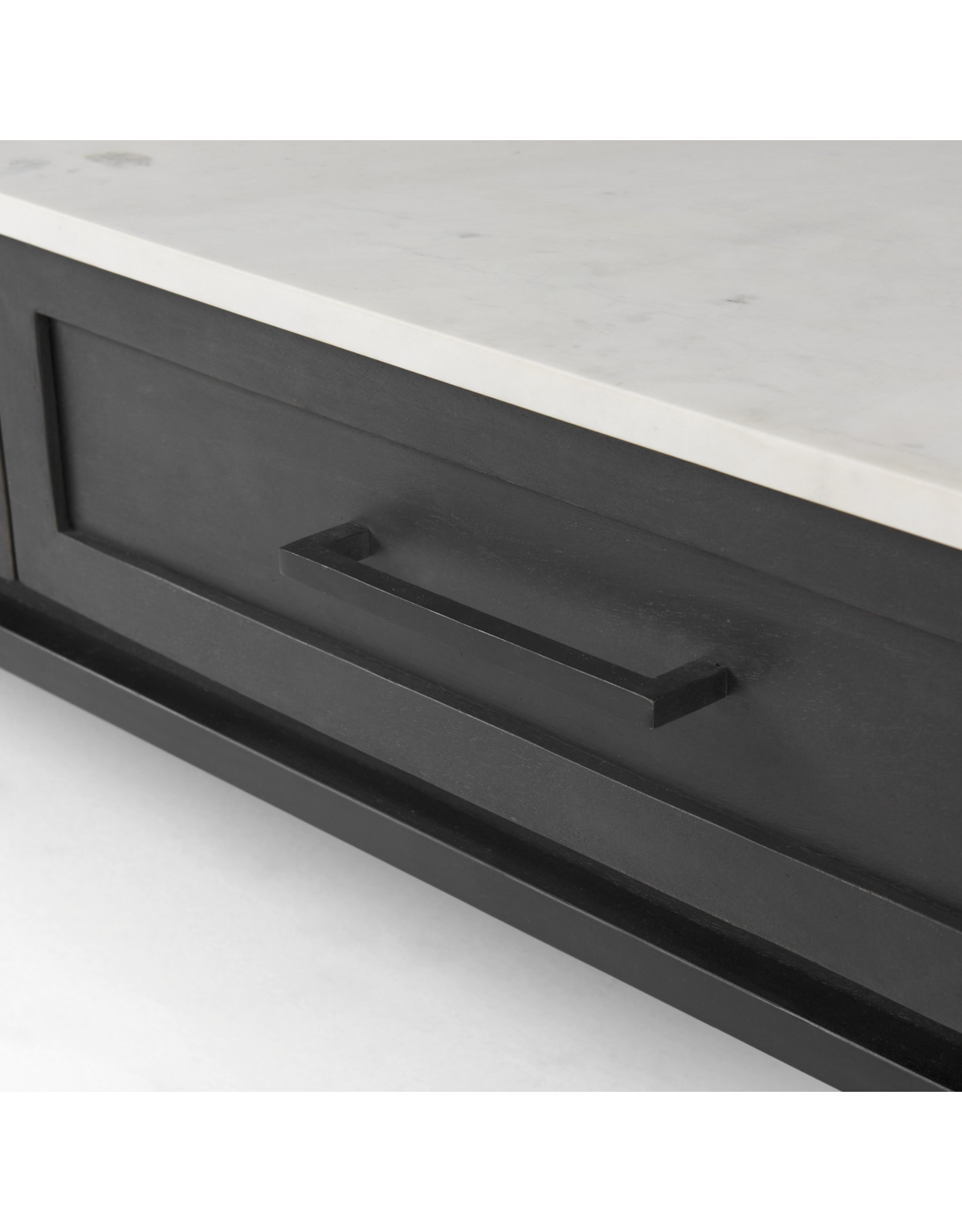 Divina Marble Top and Black Metal Base Coffee Table