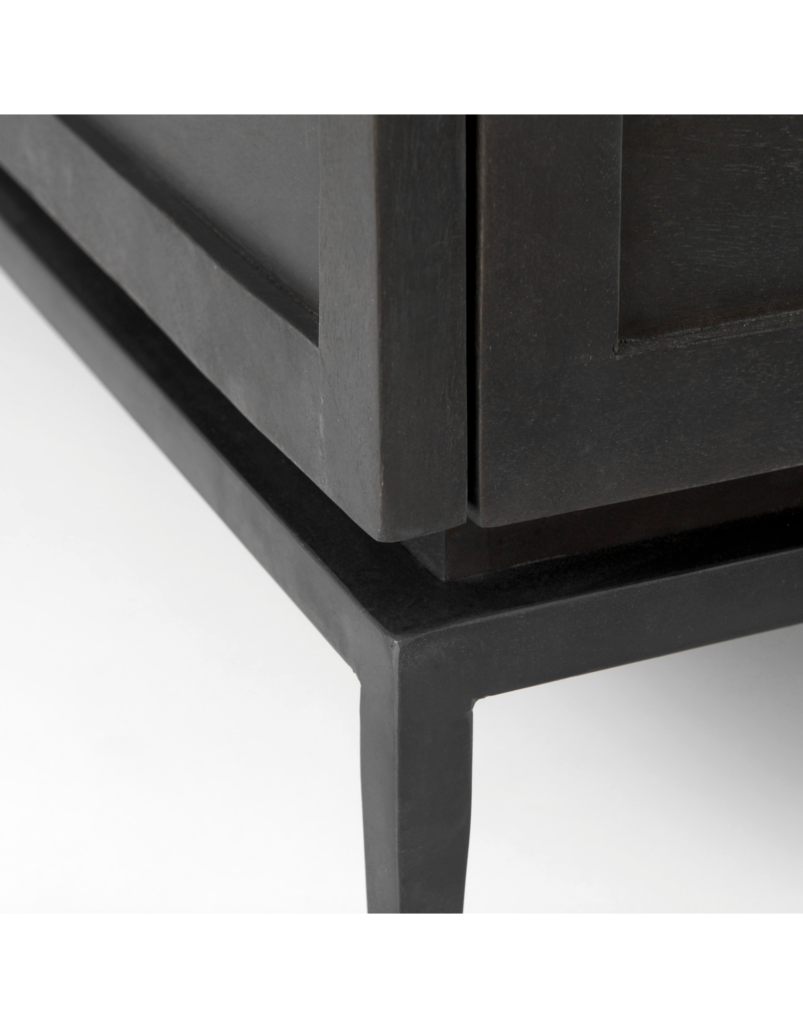 Divina Marble Top and Black Metal Base Coffee Table