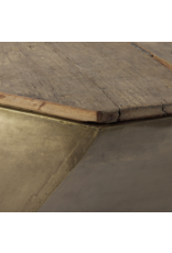 Esagono Octagonal Wood and Brass Coffee Table