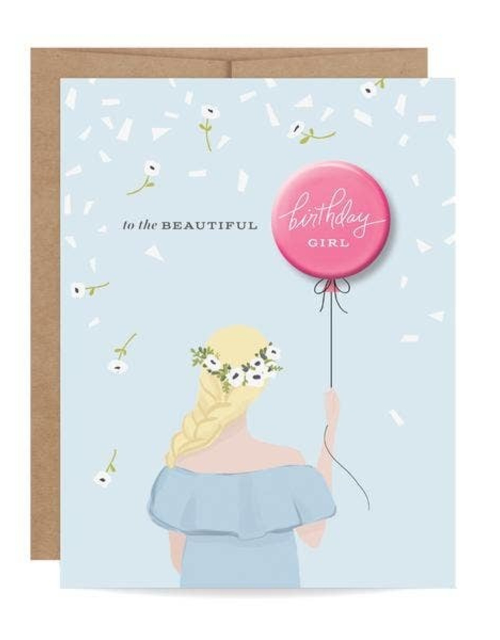 Birthday Girl Button Card