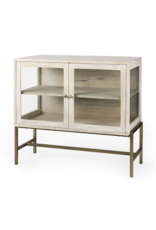 Arelius 2 Door Accent Cabinet in White Wood