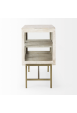 Arelius 2 Door Accent Cabinet in White Wood