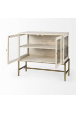 Arelius 2 Door Accent Cabinet in White Wood
