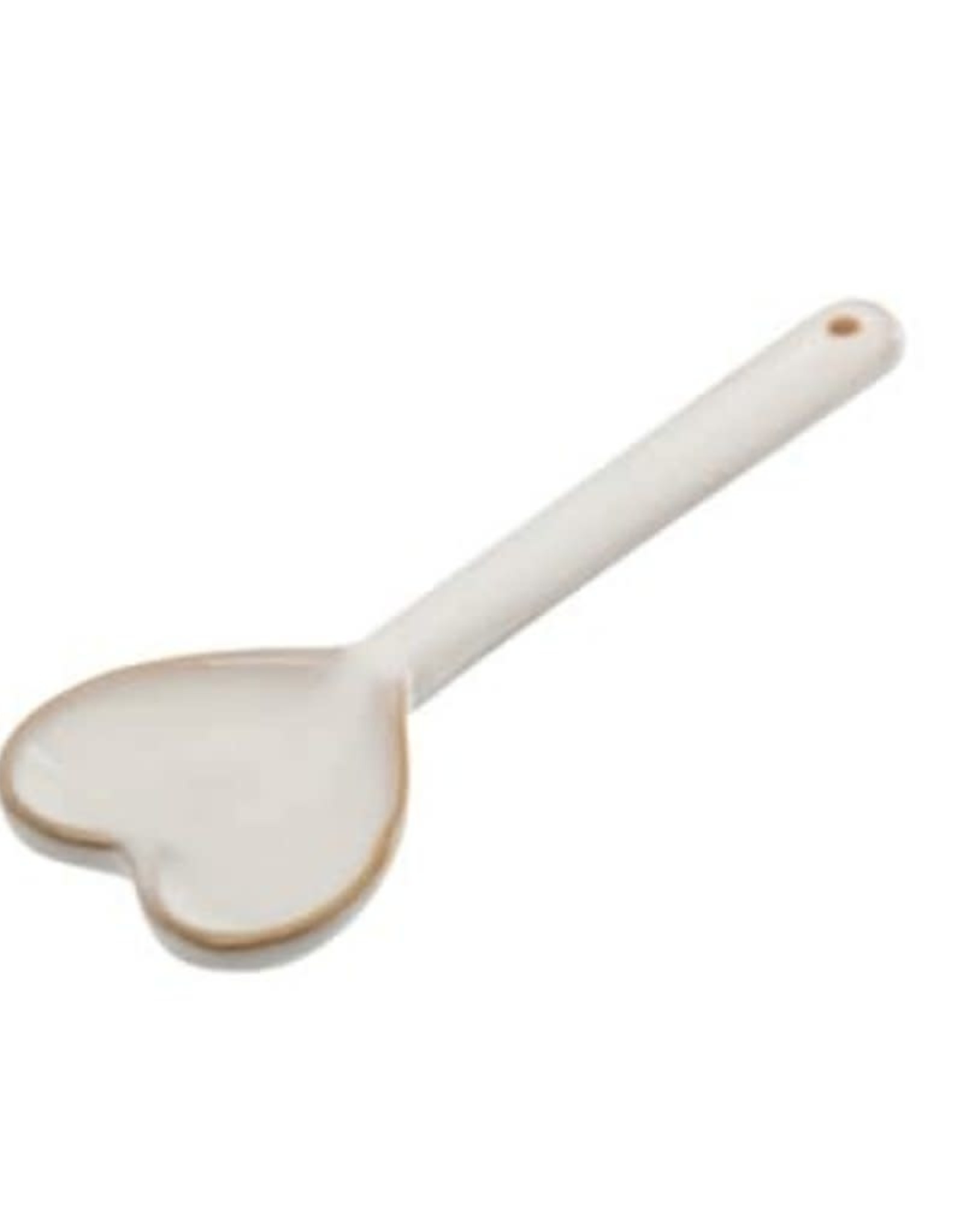 Ceramic Heart Spoon - White
