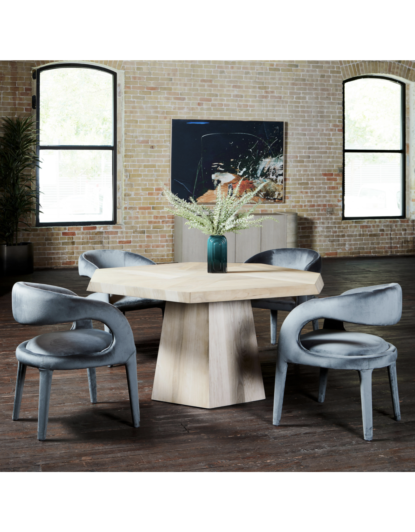 Hawkins Dining Chair in Charcoal Velvet