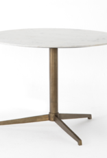 Helen Round Bistro Table in Polished White Marble