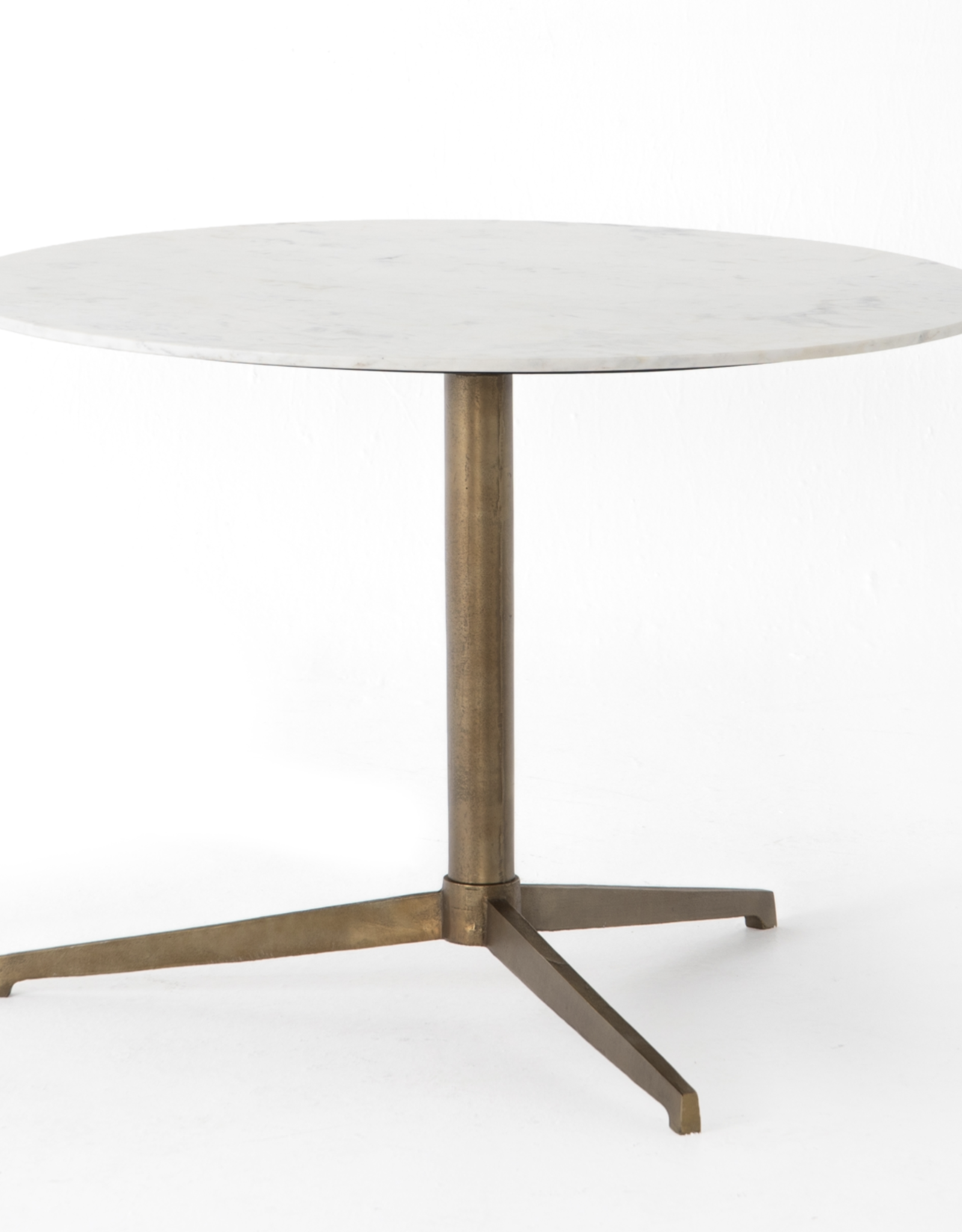 Helen Round Bistro Table in Polished White Marble