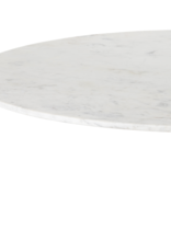 Helen Round Bistro Table in Polished White Marble