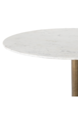 Helen Round Bistro Table in Polished White Marble