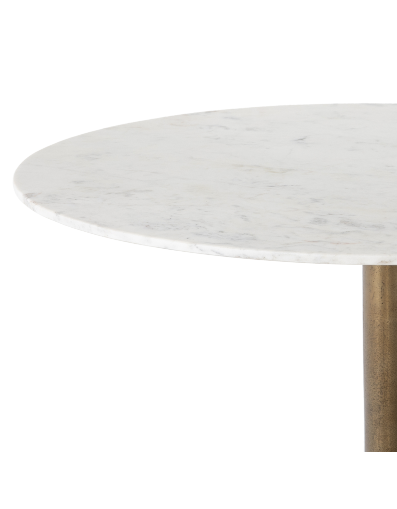 Helen Round Bistro Table in Polished White Marble