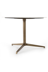 Helen Round Bistro Table in Polished White Marble