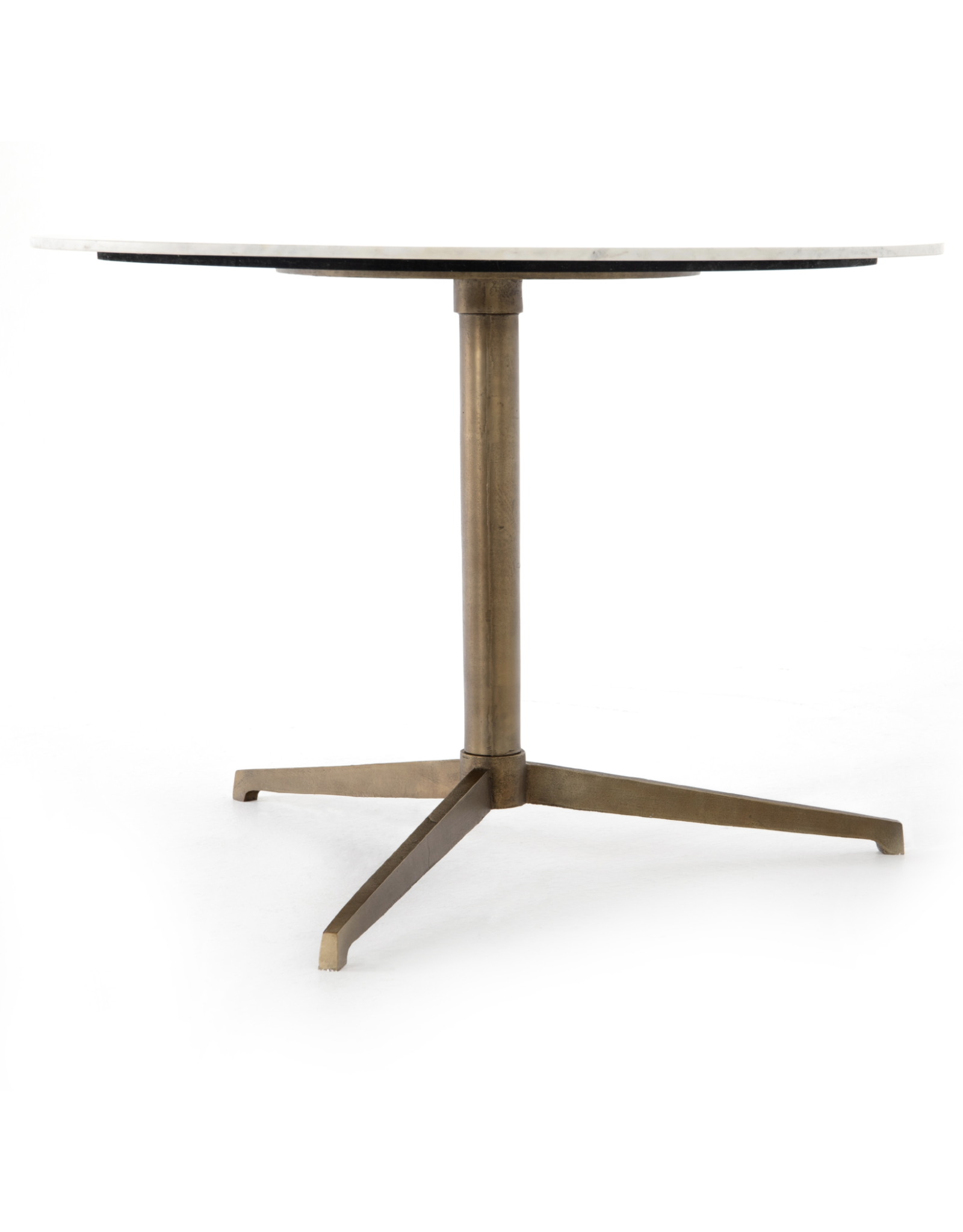 Helen Round Bistro Table in Polished White Marble