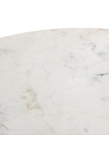 Helen Round Bistro Table in Polished White Marble