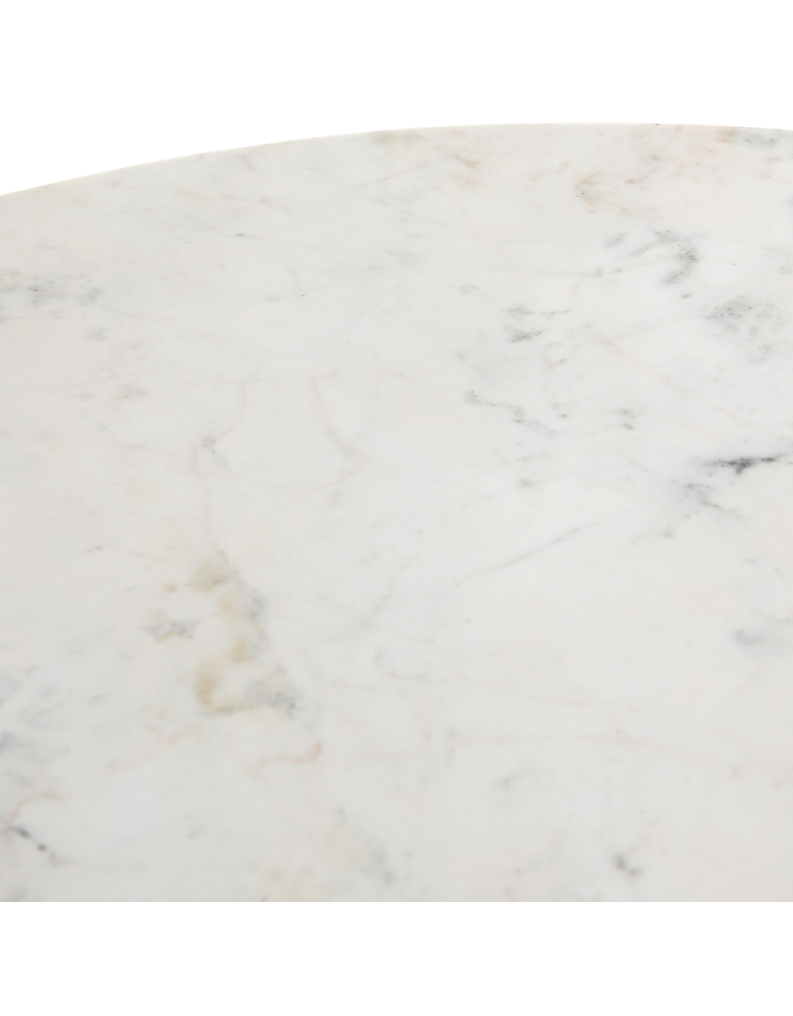 Helen Round Bistro Table in Polished White Marble