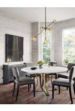 Gage Dining Table in Polished White Marble - 48"