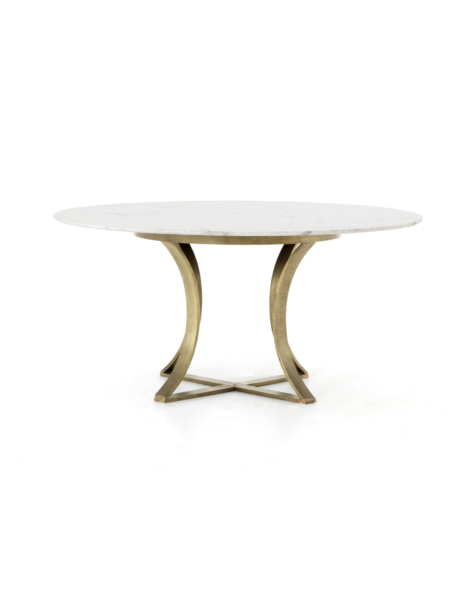 Gage Dining Table in Polished White Marble - 48"