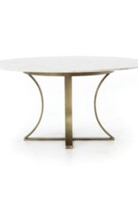 Gage Dining Table in Polished White Marble - 48"