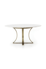 Gage Dining Table in Polished White Marble - 48"