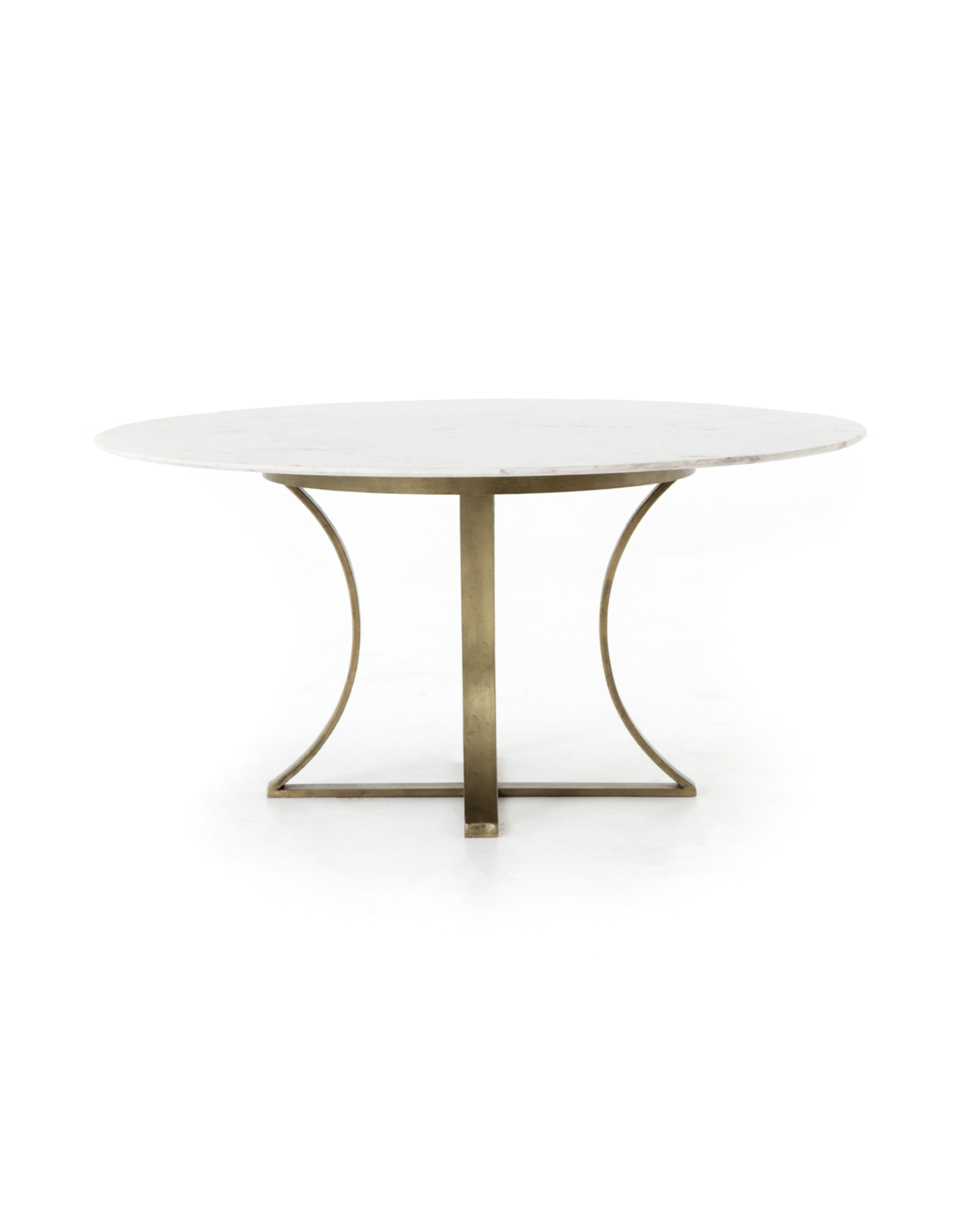 Gage Dining Table in Polished White Marble - 48"