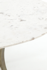 Gage Dining Table in Polished White Marble - 48"