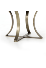 Gage Dining Table in Polished White Marble - 48"