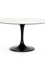 Powell Dining Table in White Marble - 55"