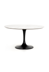 Powell Dining Table in White Marble - 55"